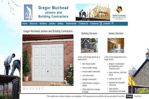Gregor Muirhead Builders website homepage preview