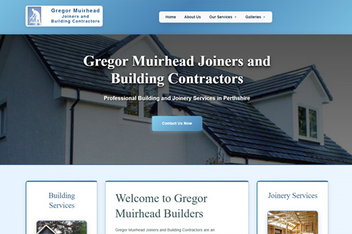 Gregor Muirhead Builders website homepage preview